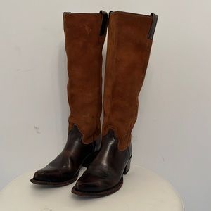 Frye Western Suede Brown Leather Boot